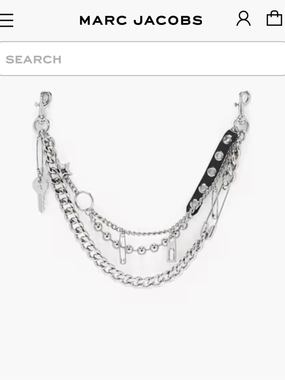 Marc Jacob’s Grommet Charm Chain Shoulder Strap/Charm Bag Chain